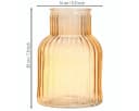 Viana Tischvase Rillen-Blumenvase Retro-Design Orange Glas Bild 3