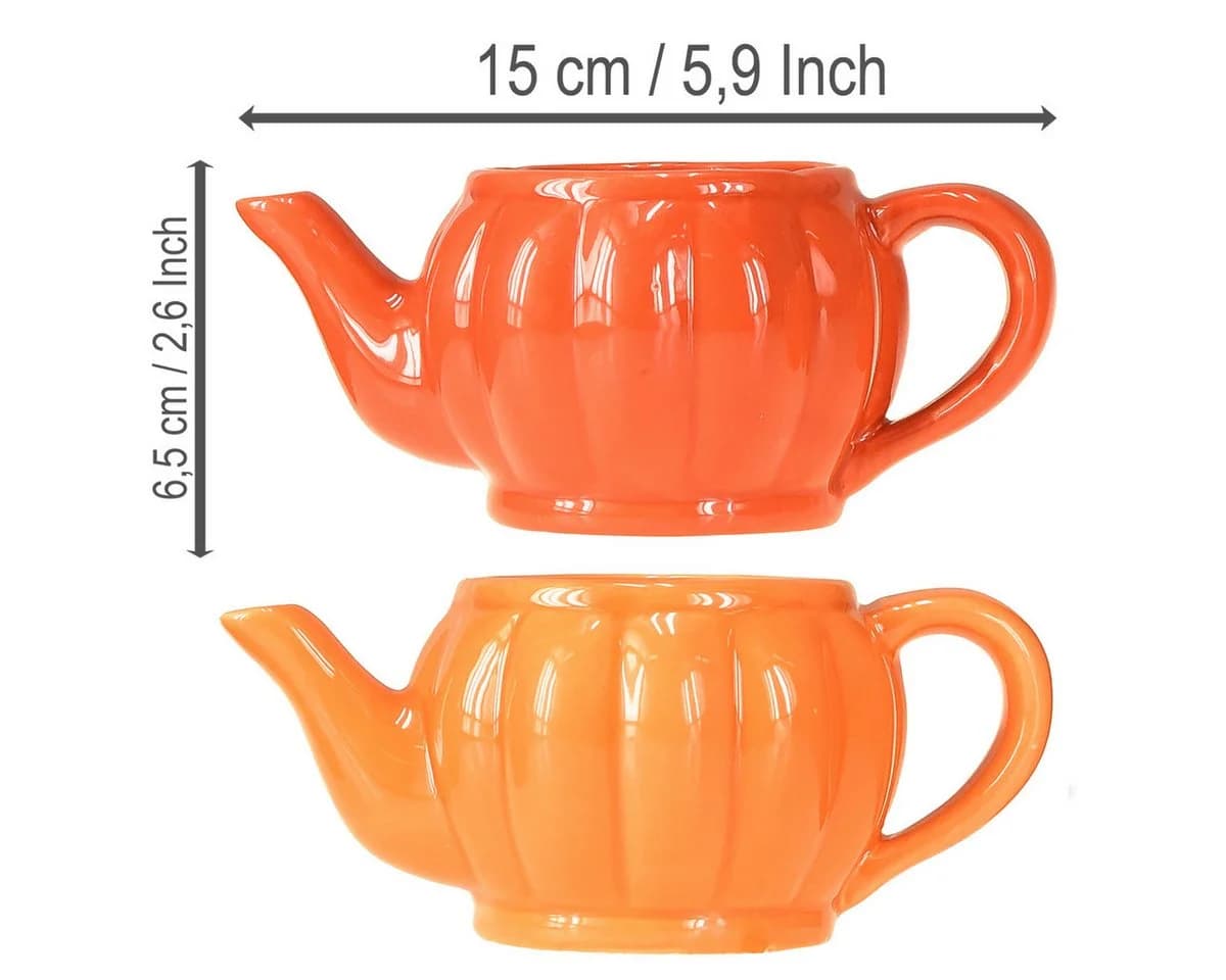 Viana Keramik Übertopf Teekanne Orange - Bild 4