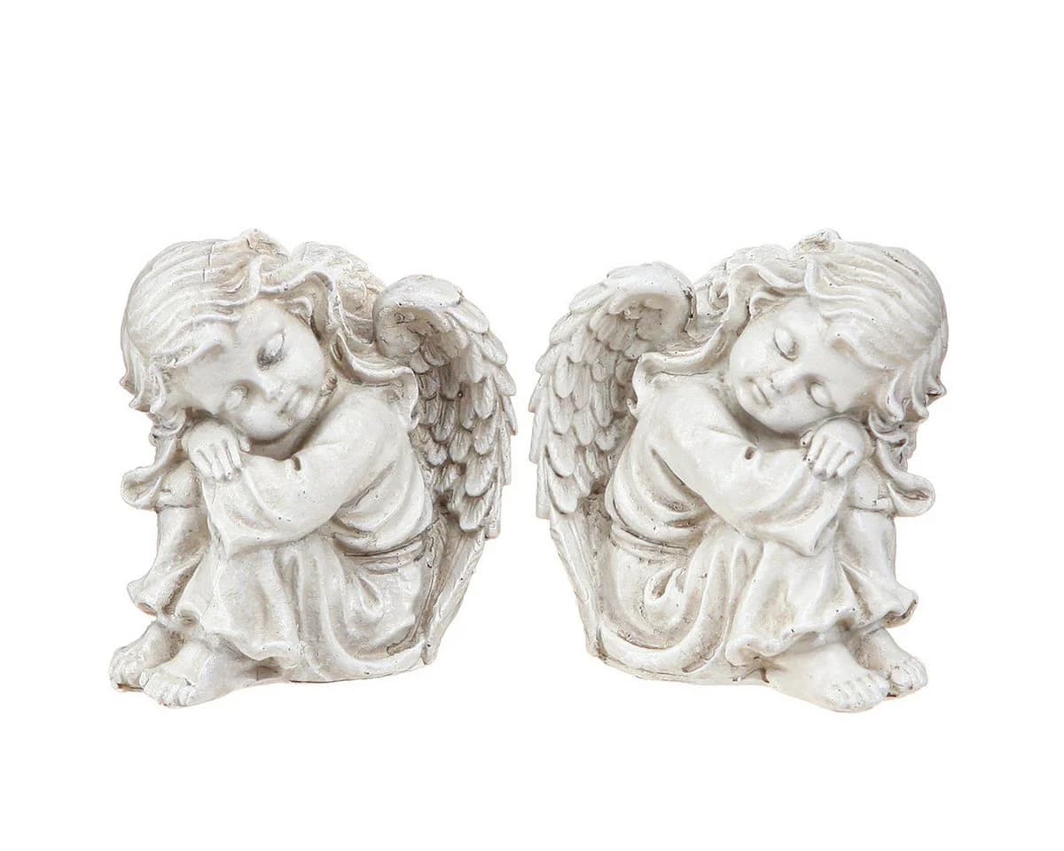 Viana Trauer Engel Creme Grabschmuck 2 Stück - Bild 2