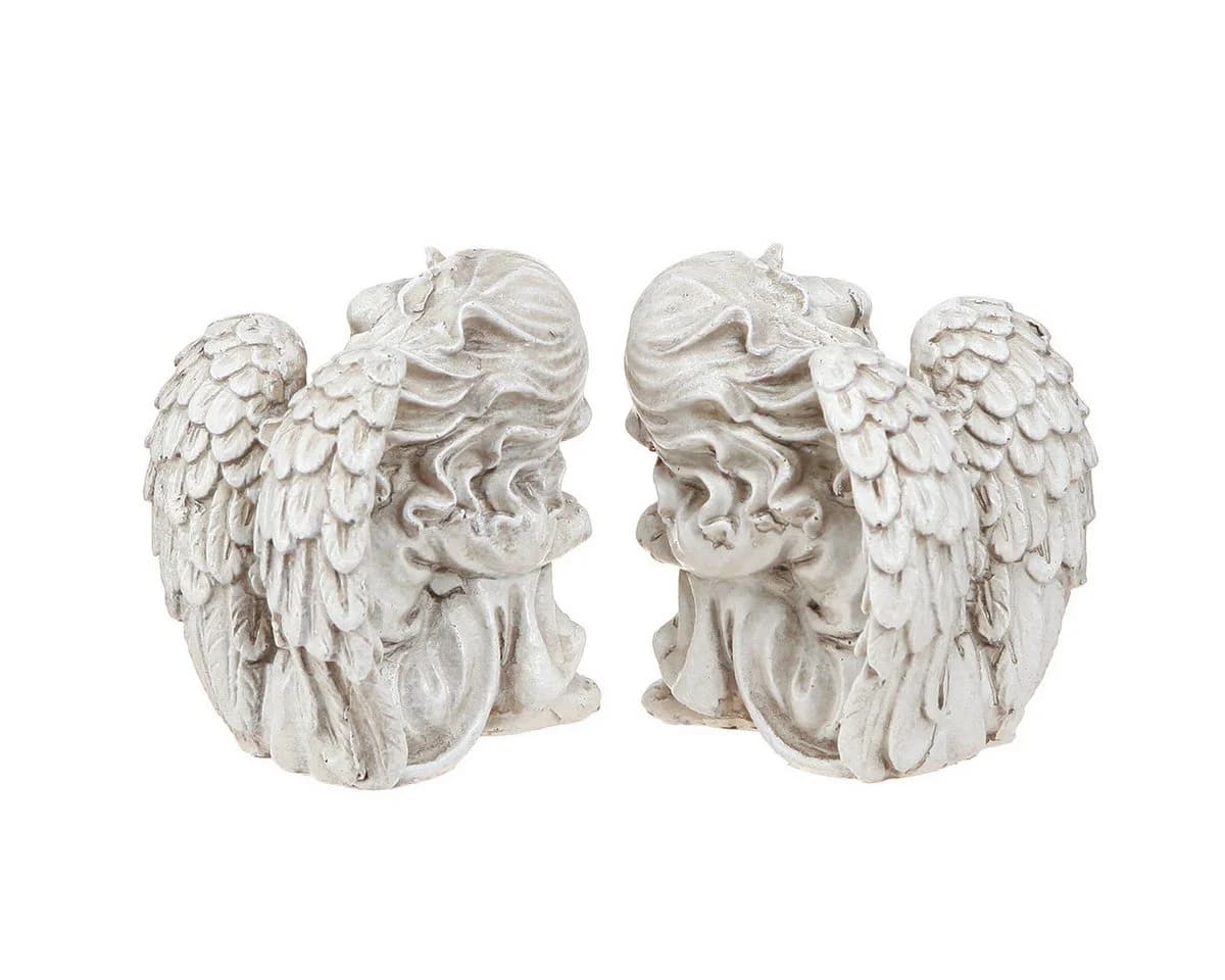 Viana Trauer Engel Creme Grabschmuck 2 Stück - Bild 3