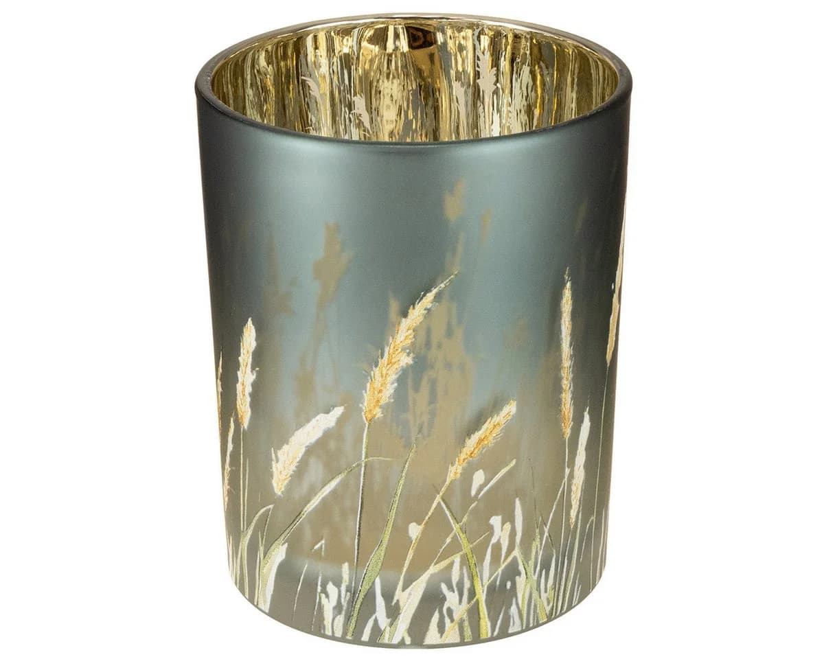 Viana Windlicht Glas filigranes Gräsermotiv 2er Set - Bild 2