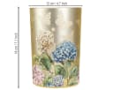 Viana Windlicht Teelichthalter Glasdekor Blütenmotiv Beige Gold Bild 1