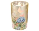 Viana Windlicht Teelichthalter Glasdekor Blütenmotiv Beige Gold Bild 4