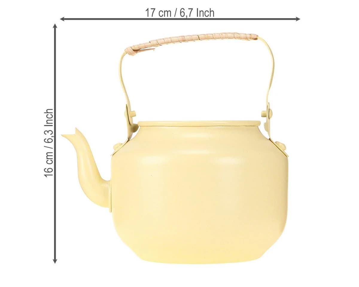 Viana Deko-Teekanne Landhausstil Creme Metall - Bild 3
