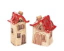 Florists Products Mini-Keramikhäuser Rot/Beige Set 2 Stück Bild 2