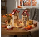 Florists Products Weihnachtsmann Keramik-Dekohäuser Handbemalt Braun Bild 3