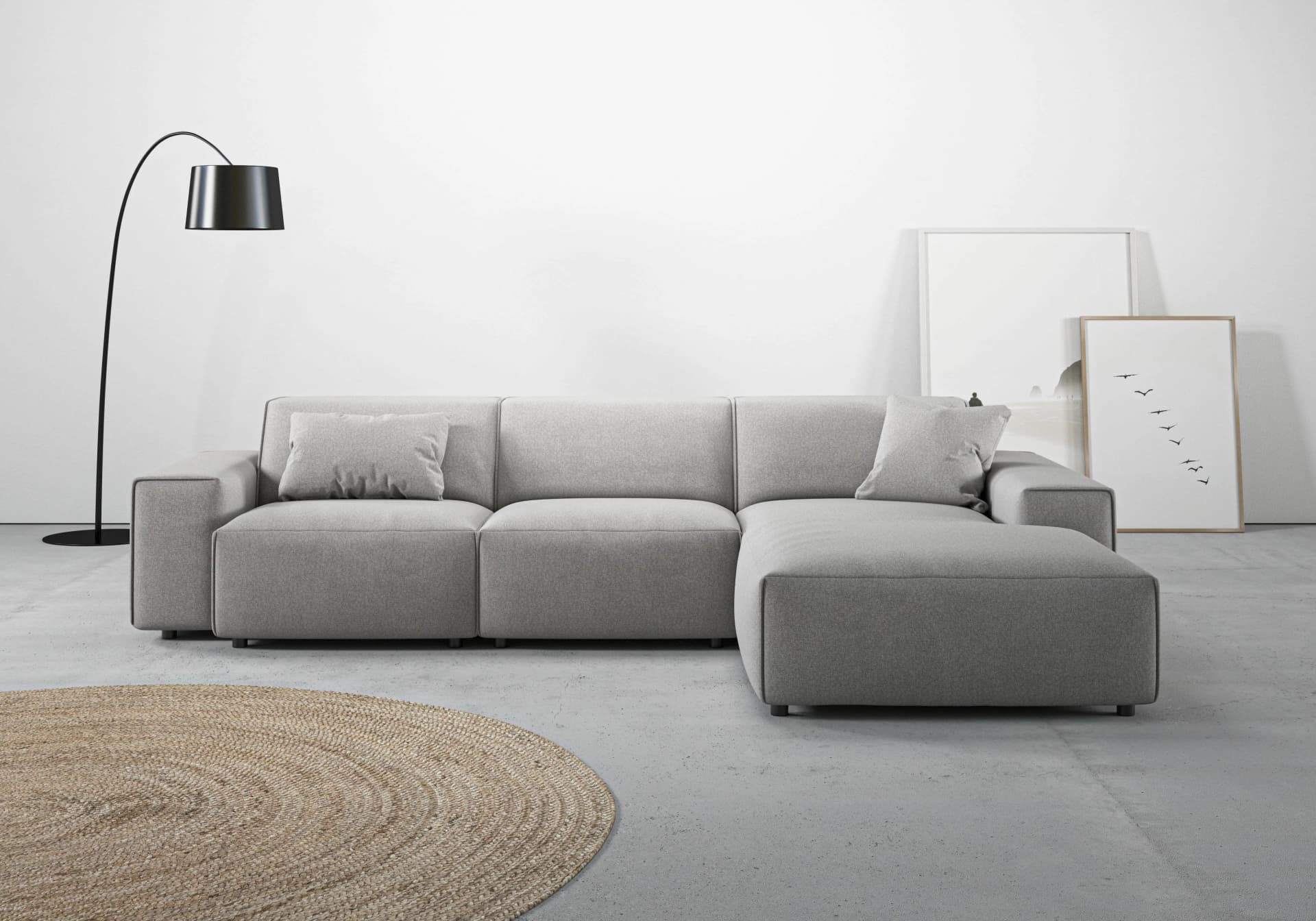 HOME AFFAIRE Ecksofa Glimminge Grau 100% Polyester Recamiere