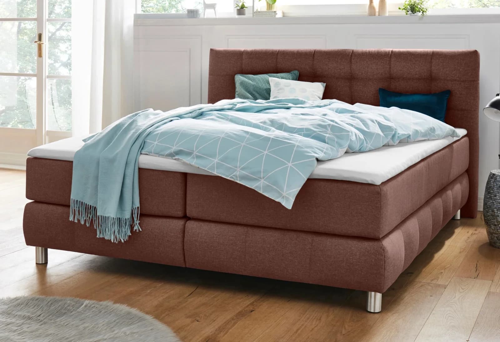 HOME AFFAIRE Salo XXL Boxspringbett Braun 194x231 cm