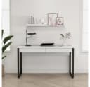 OTTO home Schreibtisch Moid Modern Weiß/Schwarz mit Schubladen Bild 1