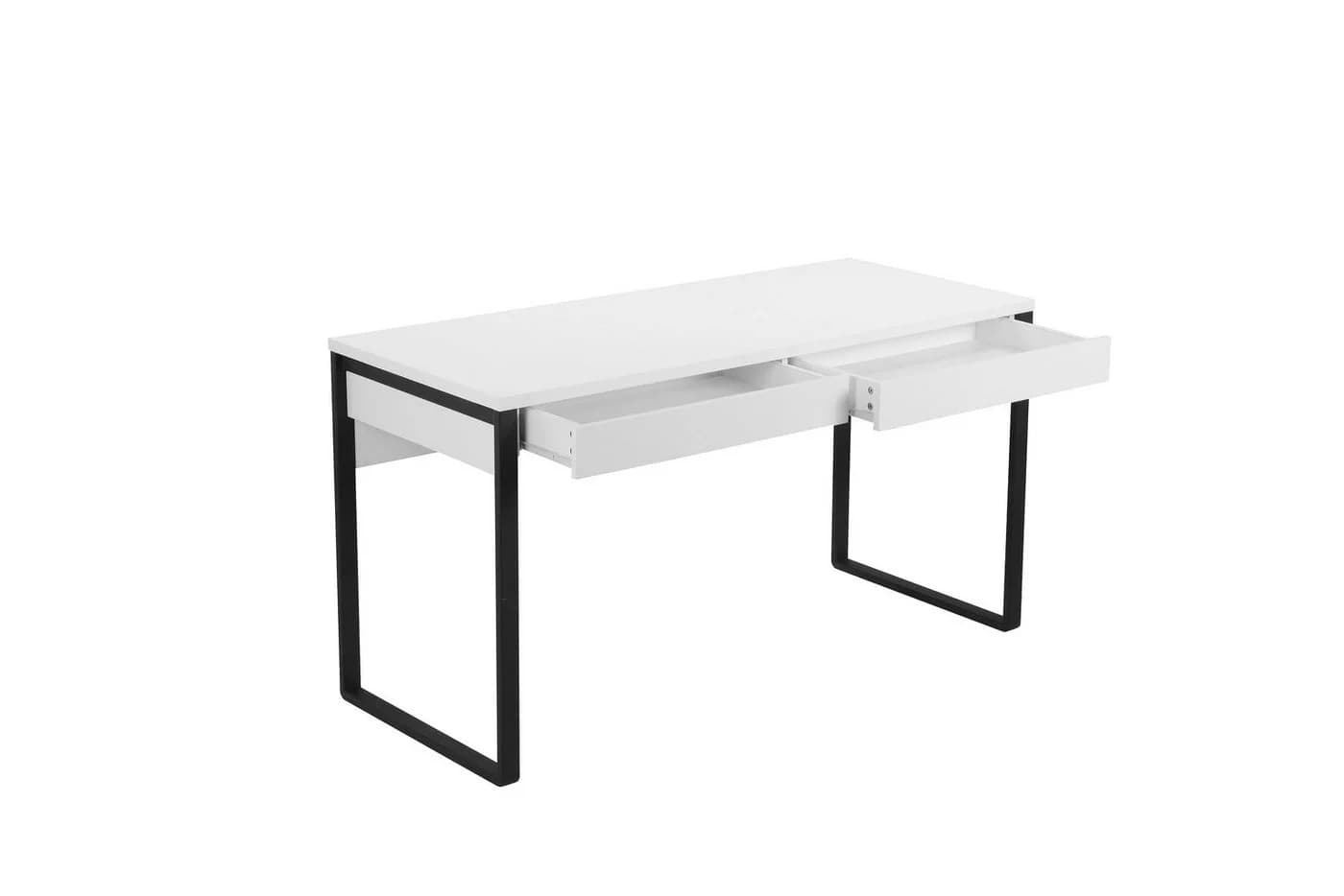 OTTO HOME Schreibtisch Moid Modern Weiß/Schwarz mit Schubladen - Bild 4