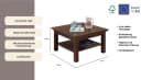 OTTO HOME Couchtisch Lisa Dunkelbraun Massivholz Landhaus Bild 3