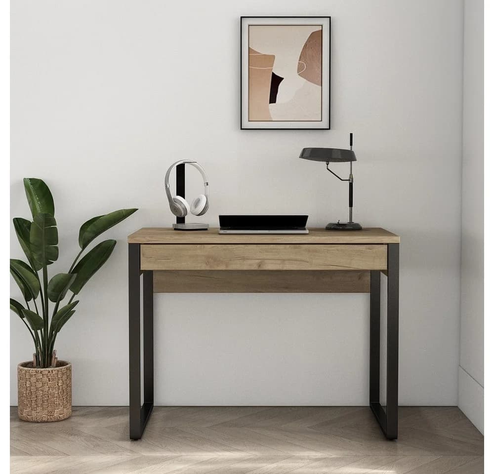 OTTO HOME Schreibtisch Moid Modern Eiche Natur Schwarz