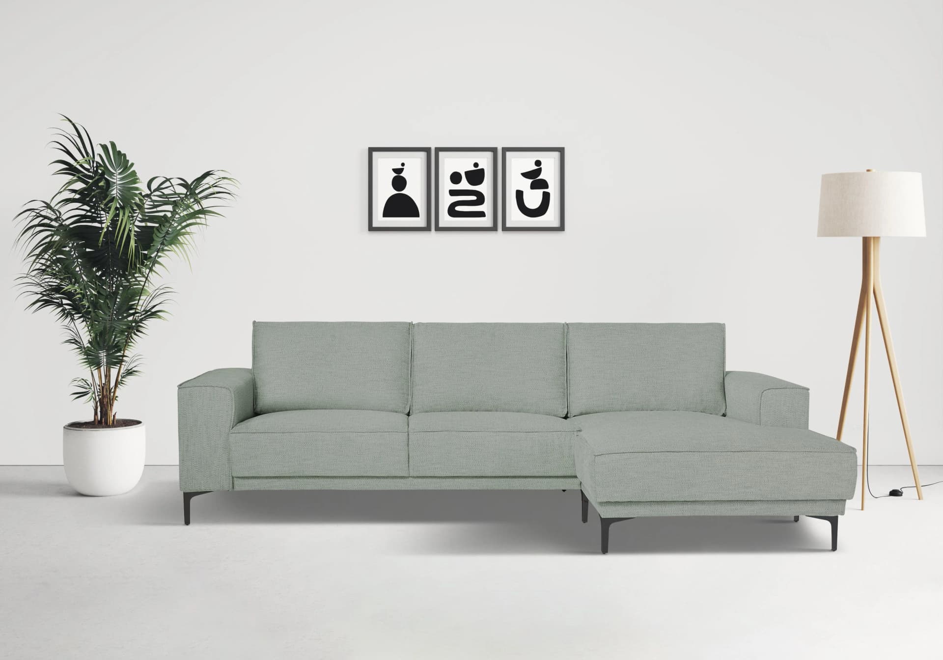 OTTO HOME Ecksofa Oland L-Form Blau Skandi-Design