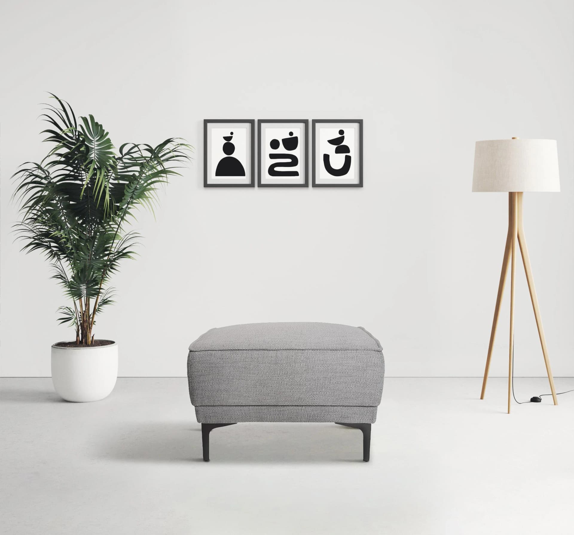 OTTO HOME Polsterhocker Oland Grau 100% Polyester