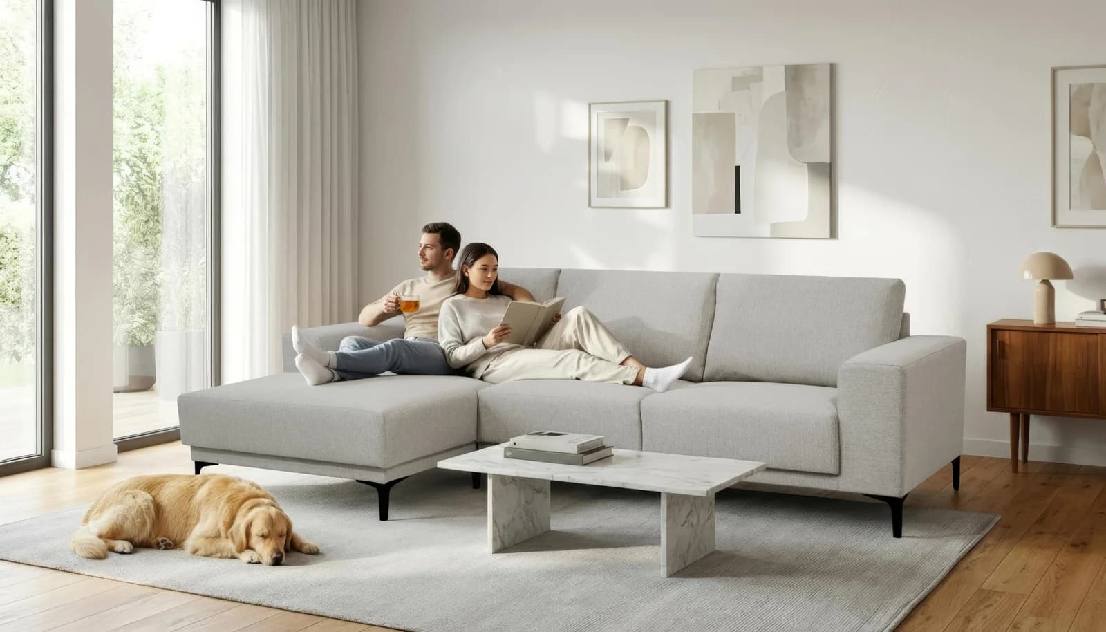 Ecksofa OTTO HOME Xander L-Form Grau mit Recamiere