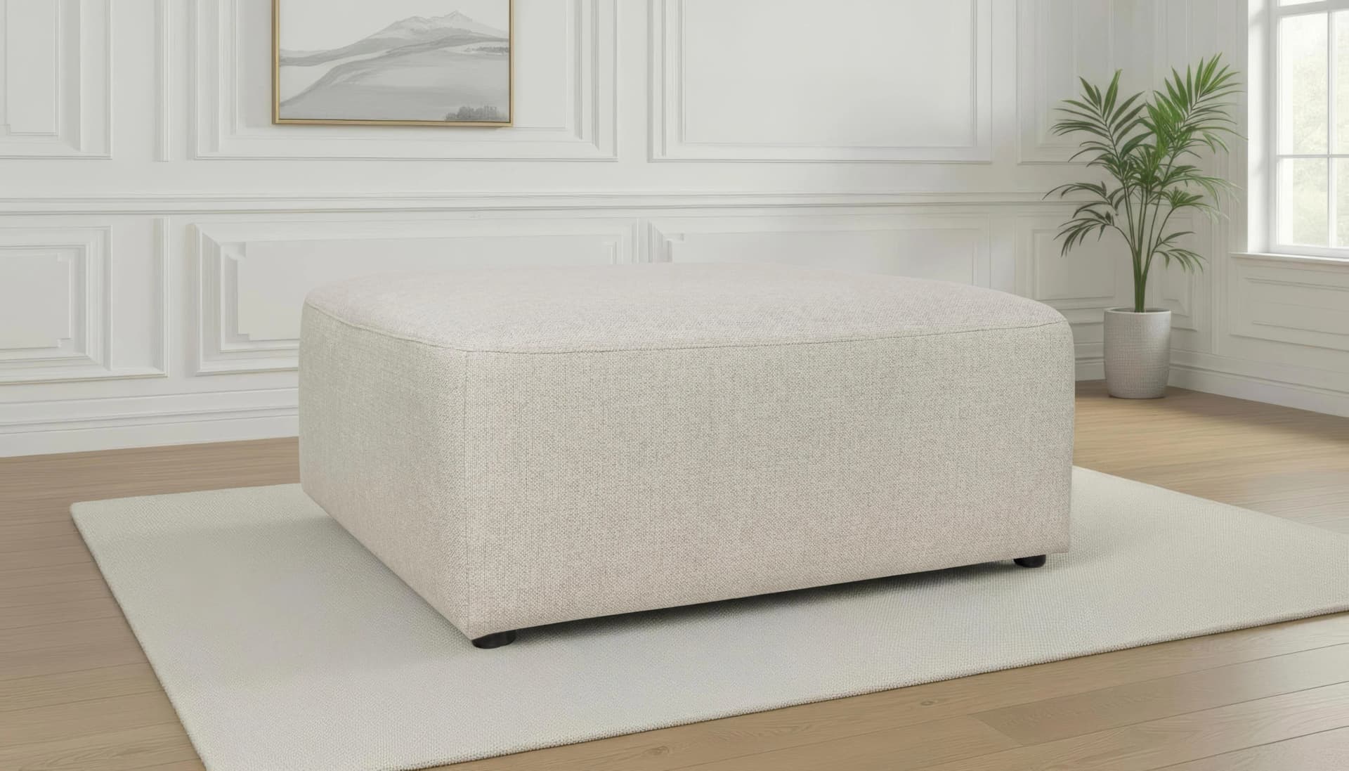 OTTO HOME Polsterhocker Koa Beige Webstoff