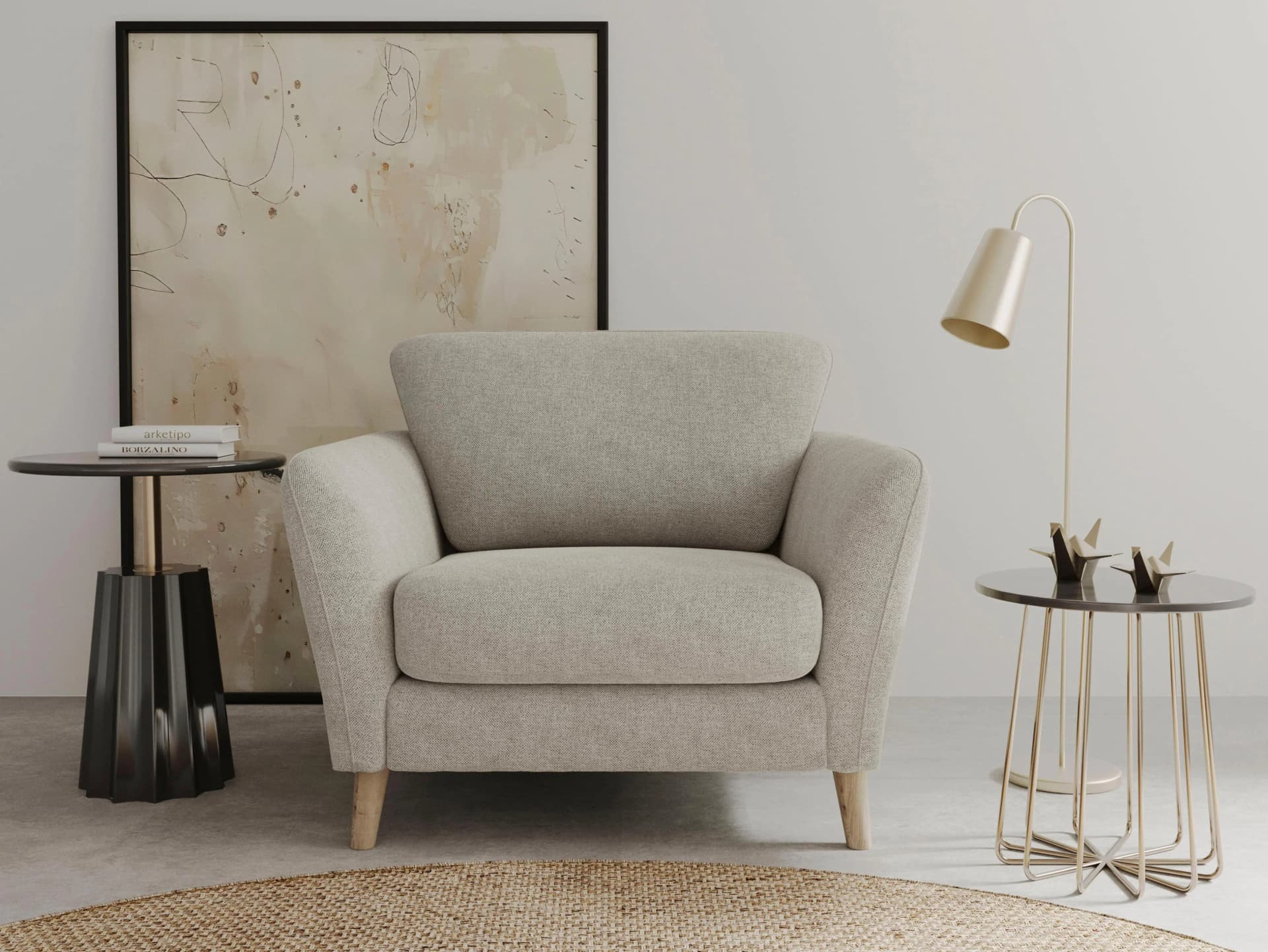 Home Affaire Sessel MARSEILLE Grau Landhausstil