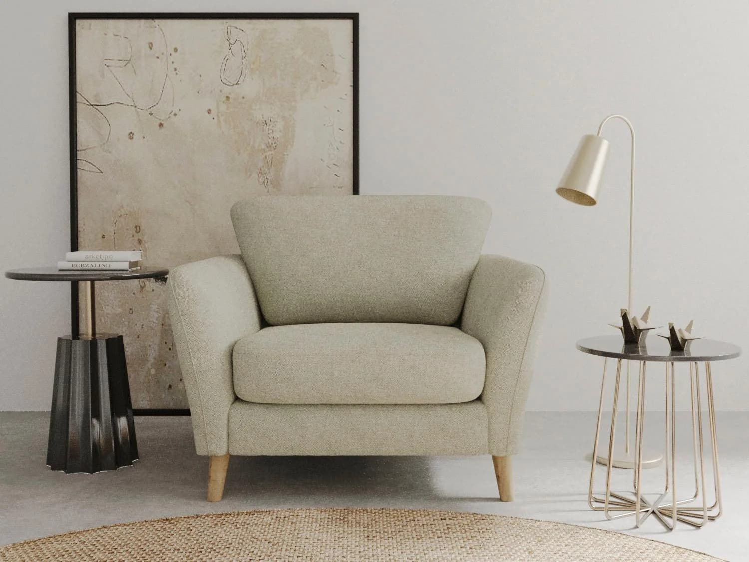 Home Affaire Sessel Marseille Beige Landhausstil Massivholzbeine