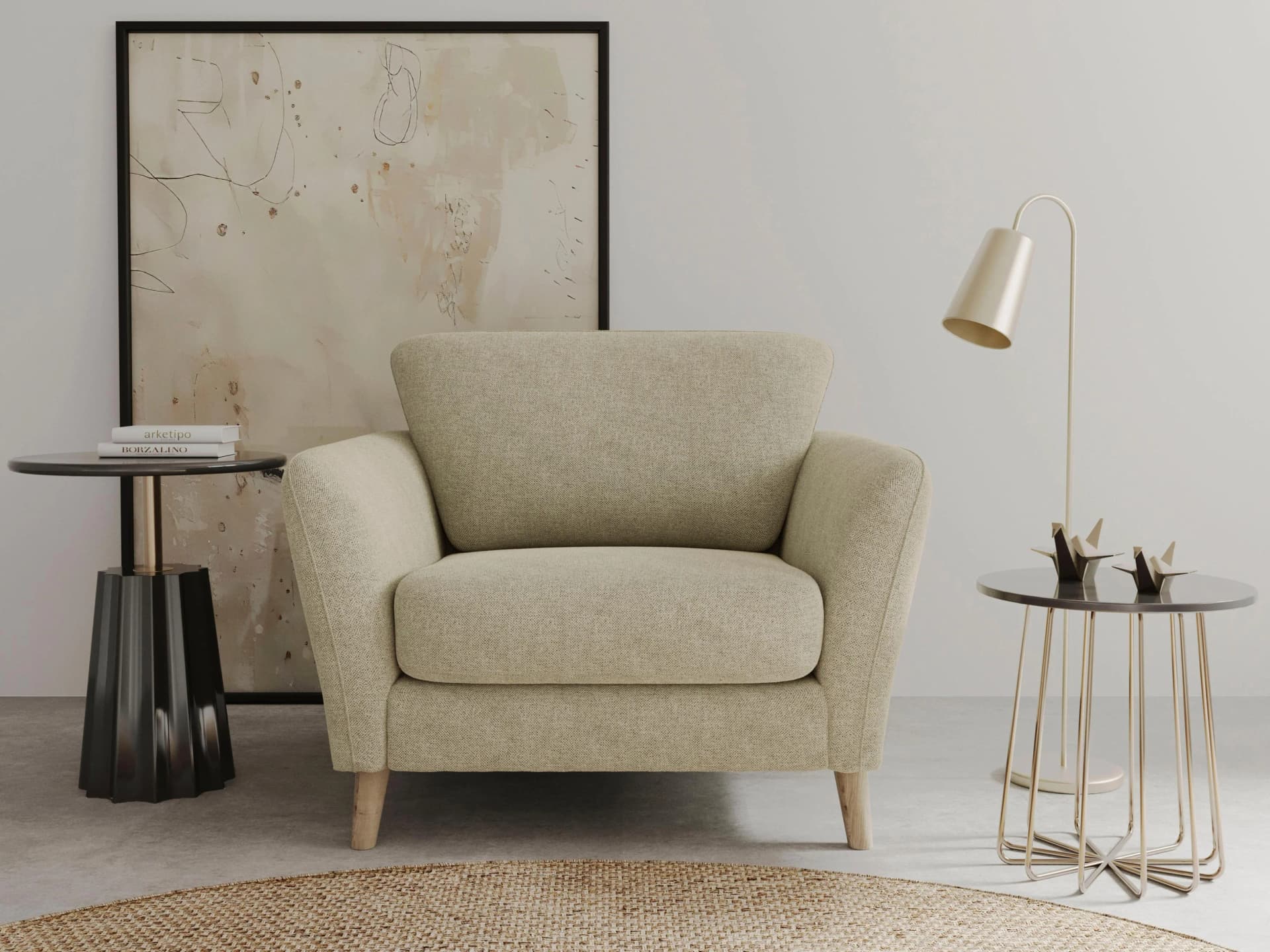 Home Affaire Sessel Marseille Cappuccino Massivholz