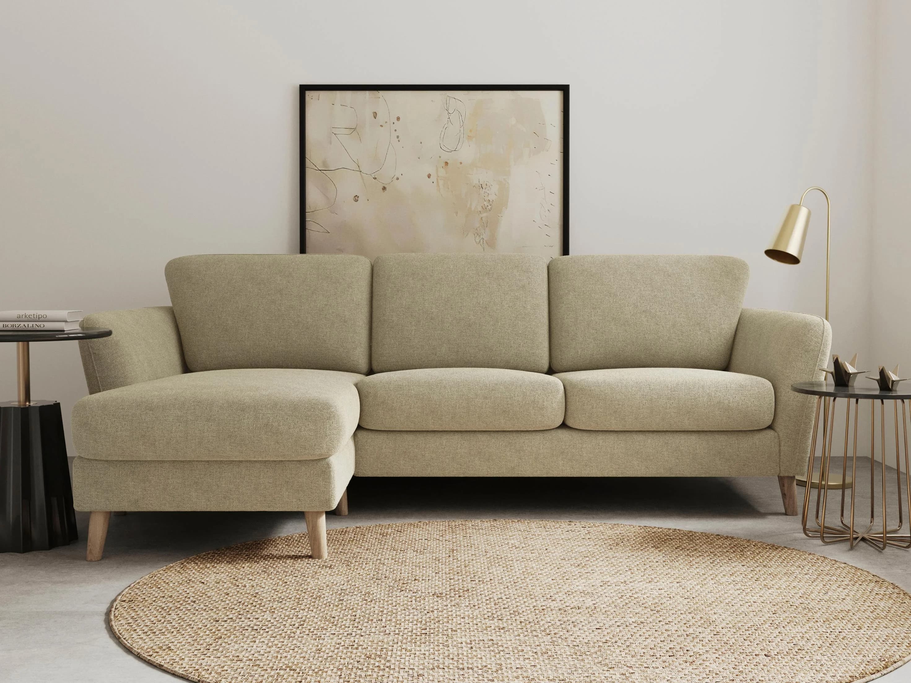 Home Affaire Ecksofa MARSEILLE L-Form Recamiere Braun Landhausstil