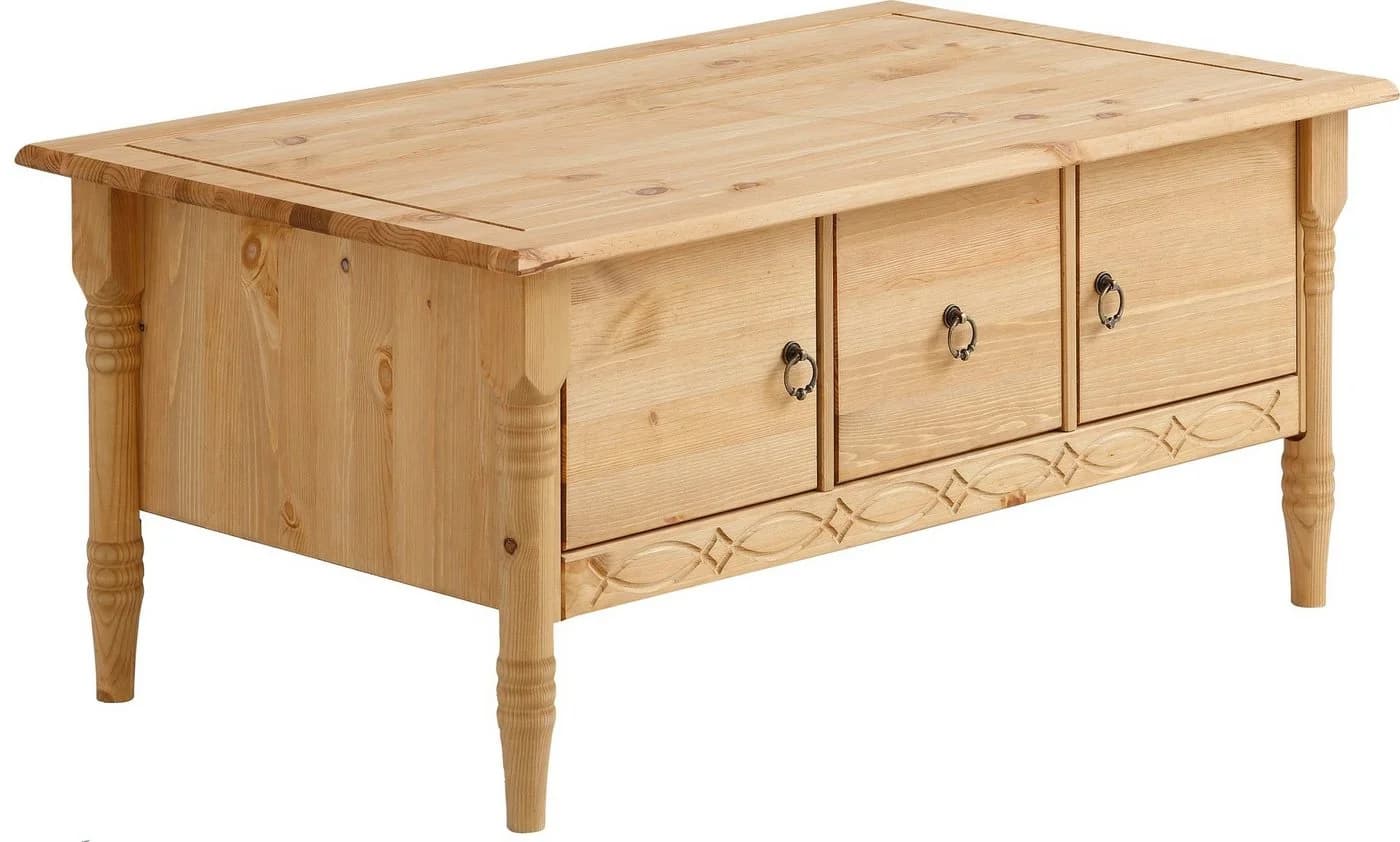 OTTO HOME Couchtisch Indra Beige Massivholz mit Stauraum - Bild 3
