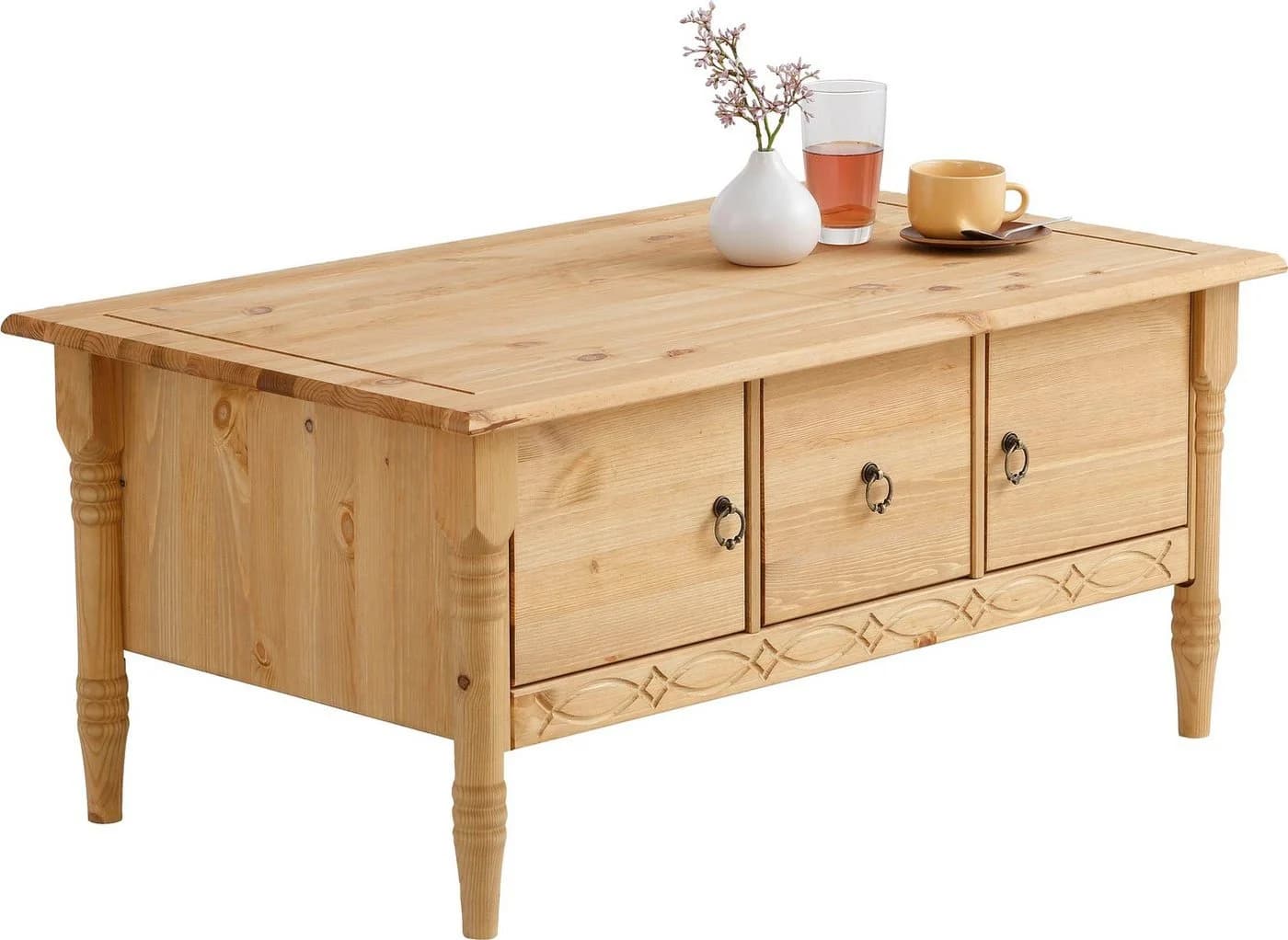 OTTO HOME Couchtisch Indra Beige Massivholz mit Stauraum - Bild 4