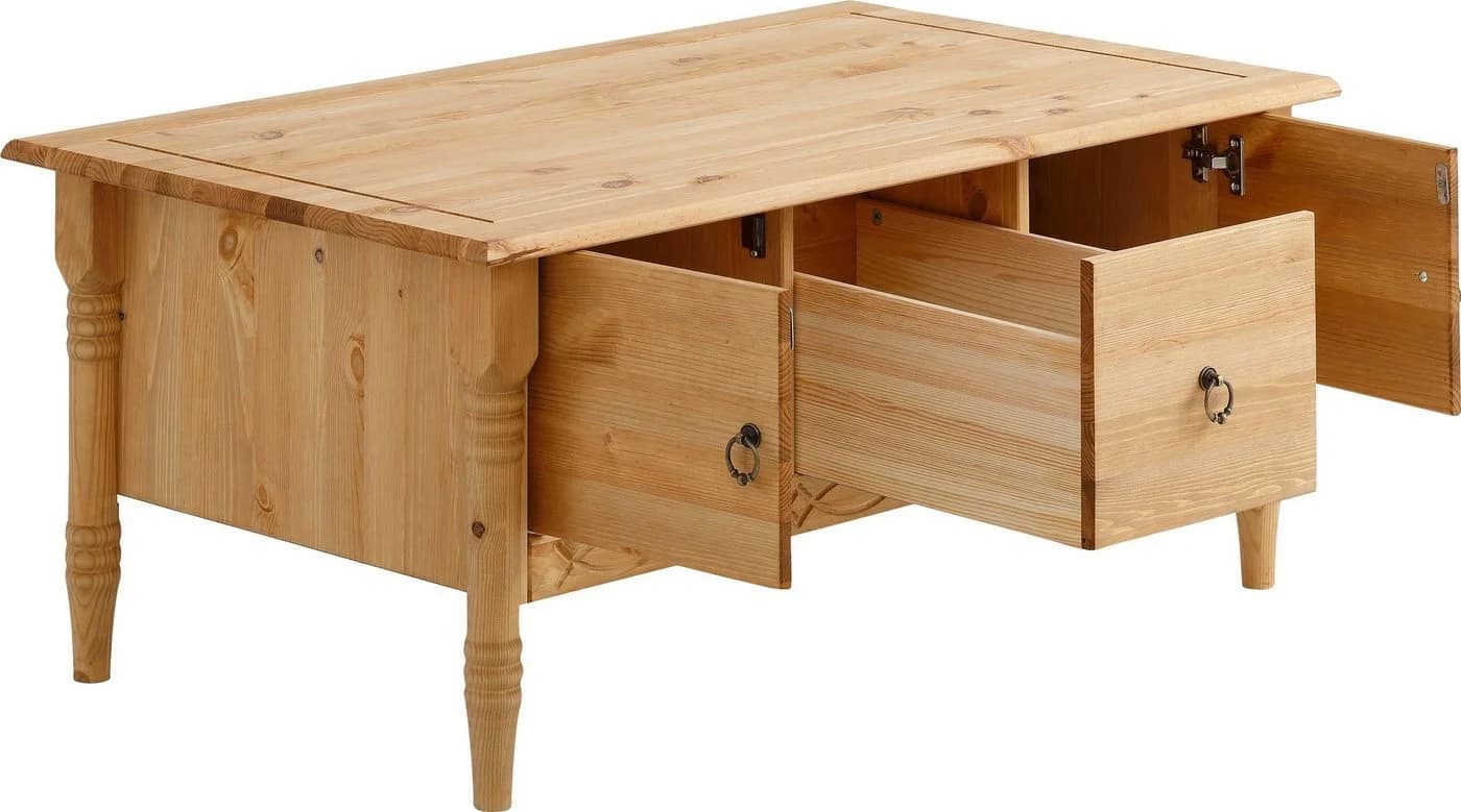 OTTO HOME Couchtisch Indra Beige Massivholz mit Stauraum - Bild 5
