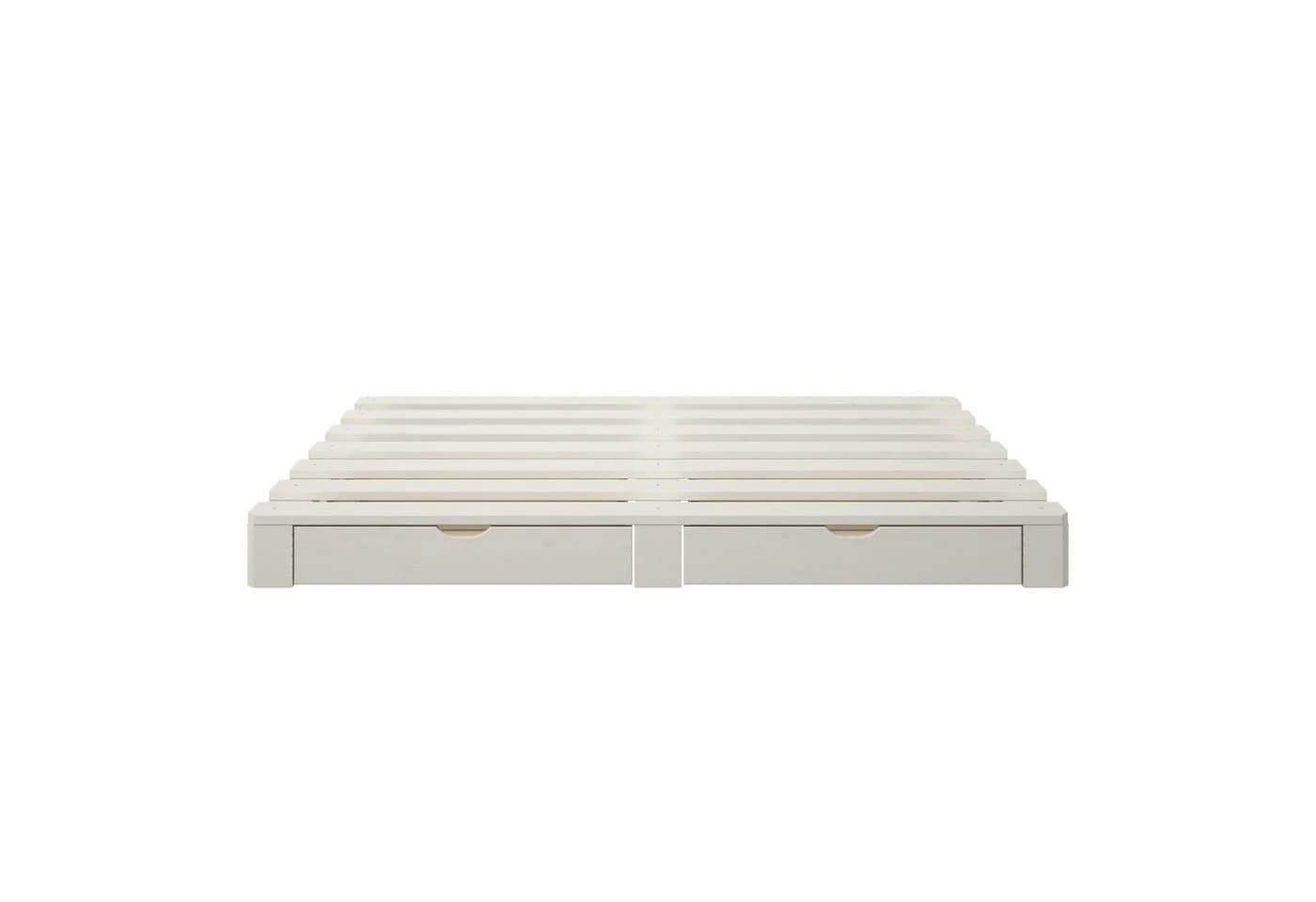 Palettenbett ALASCO Weiß mit Schubkästen Massivholz - Bild 4