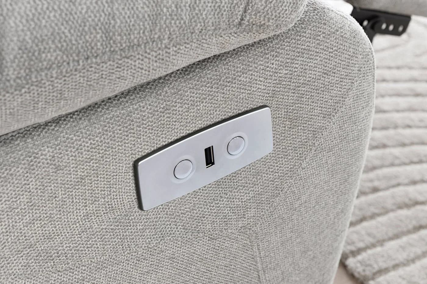 HOME AFFAIRE Lannilis 3-Sitzer Sofa mit elektrischer Relaxfunktion Hellgrau - Bild 5