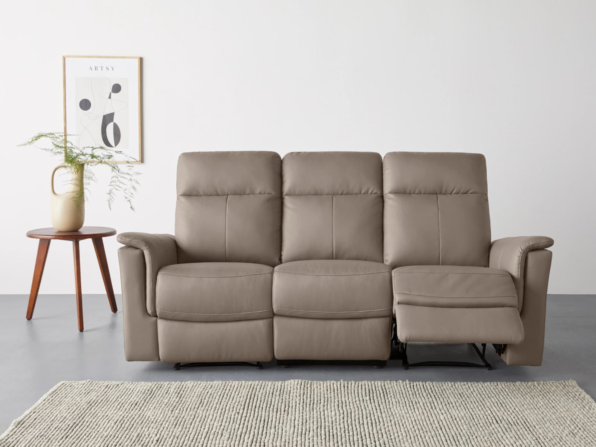 HOME AFFAIRE Southbrook 3-Sitzer Sofa Grau Relaxfunktion