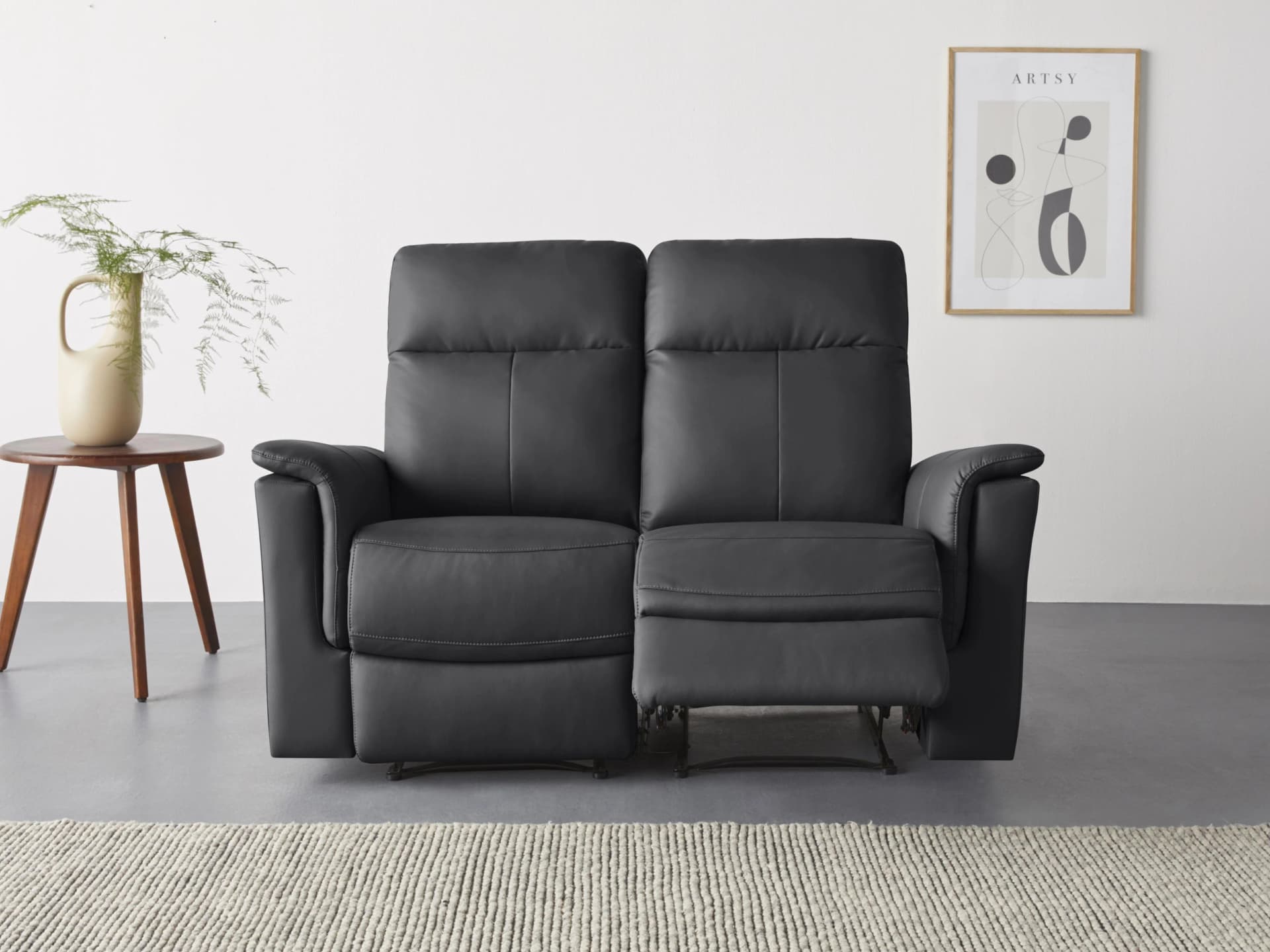 HOME AFFAIRE Southbrook 2-Sitzer Sofa Schwarz Relaxfunktion