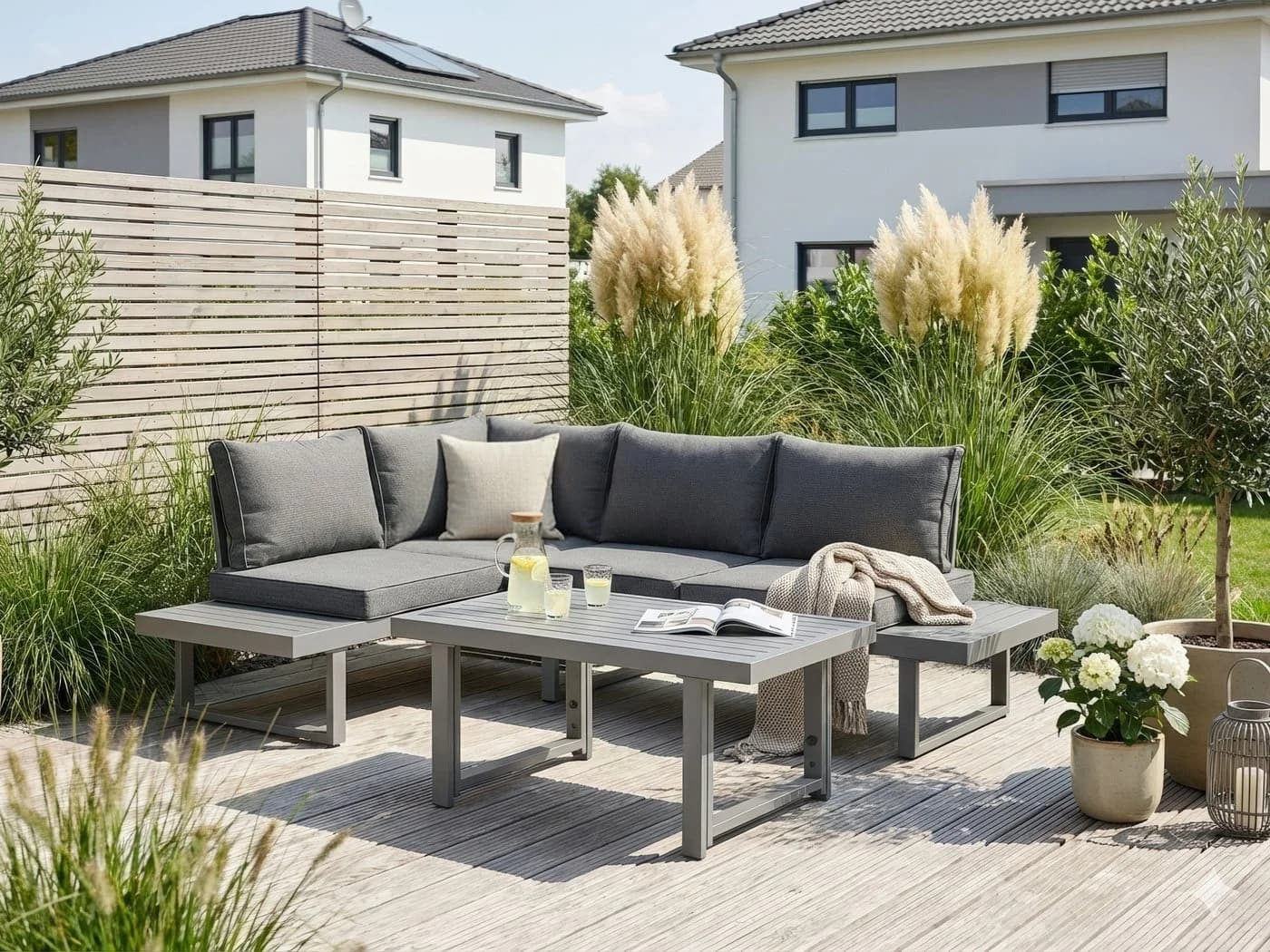 Gartenlounge-Set KONIFERA Hamburg Grau Aluminium - Bild 2