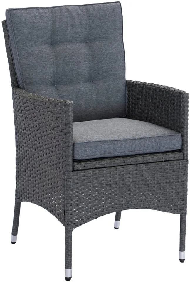 KONIFERA Garten-Essgruppe Korfu 17-tlg. Dunkelgrau Polyrattan - Bild 5