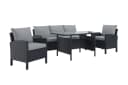 KONIFERA Gartenlounge-Set Brooklyn 12-tlg. Schwarz/Grau Polyrattan Bild 1