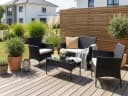 Konifera Gartenlounge-Set 7-tlg. Balkonset Palma Schwarz/Beige Bild 2