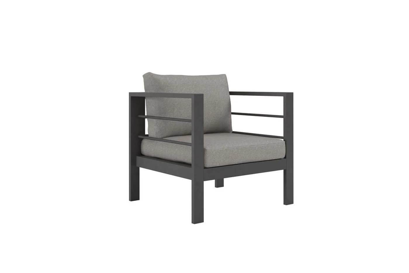 KONIFERA Gartenlounge-Set New Jersey 7-tlg. Schwarz/Grau Aluminium - Bild 5