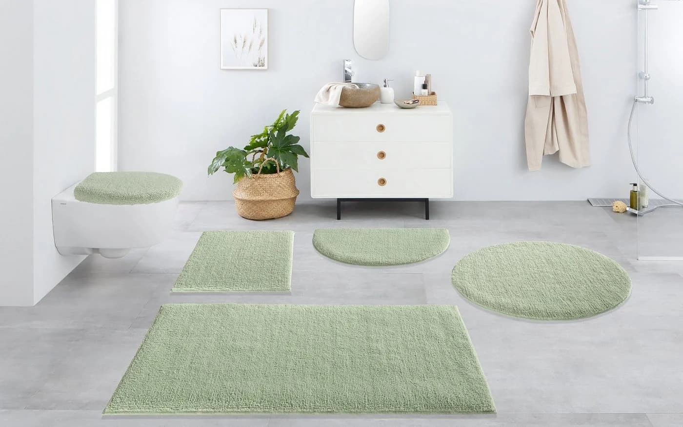 OTTO home Badematte Vanessa 3-tlg. Set Seegrün Polyester - Bild 3