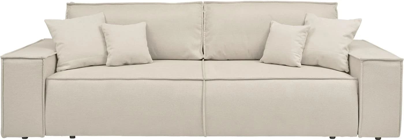 OTTO HOME Finnley Schlafsofa 3-Sitzer Creme mit Bettkasten