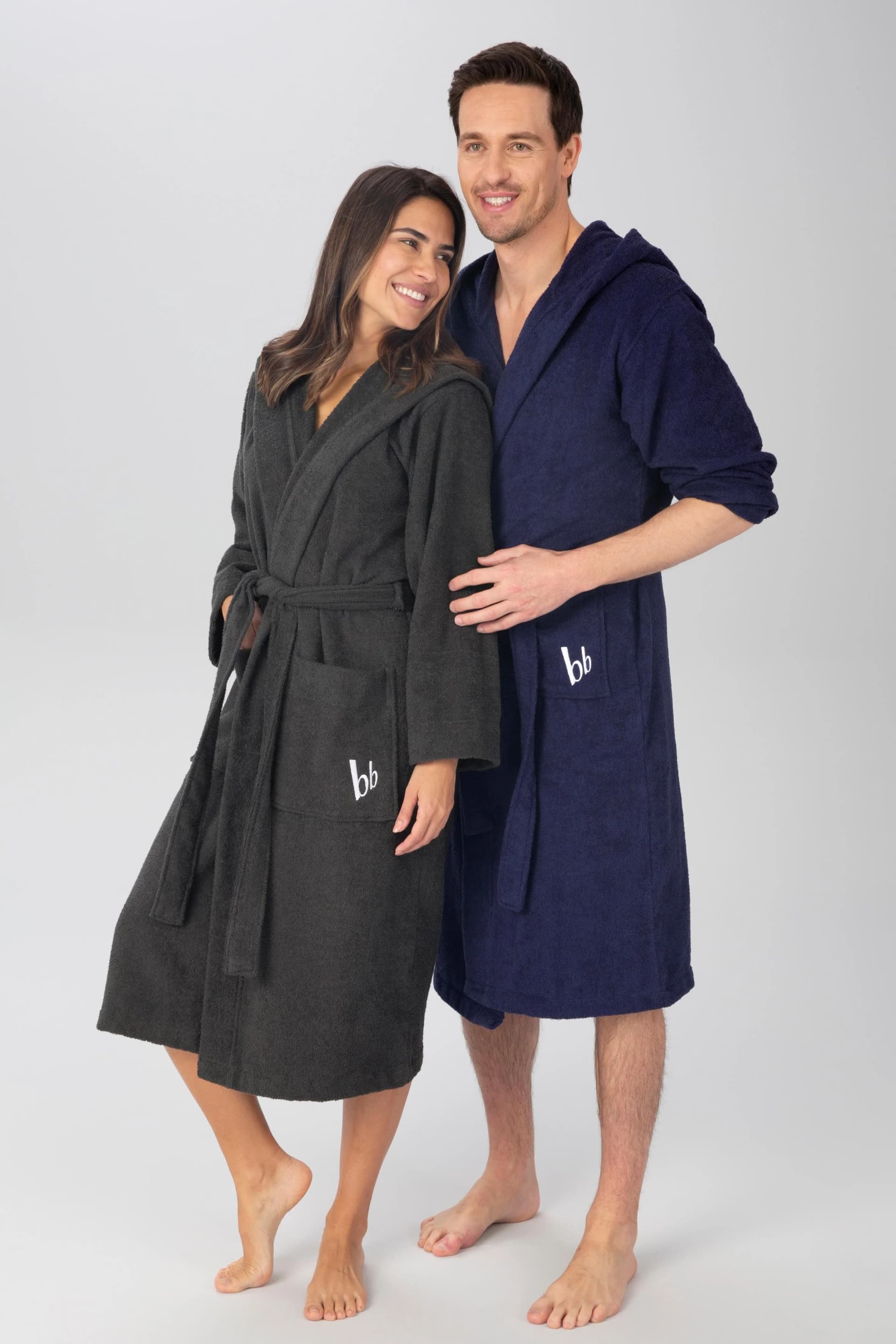 Bruno Banani Unisex-Bademantel Robby anthrazit 120cm