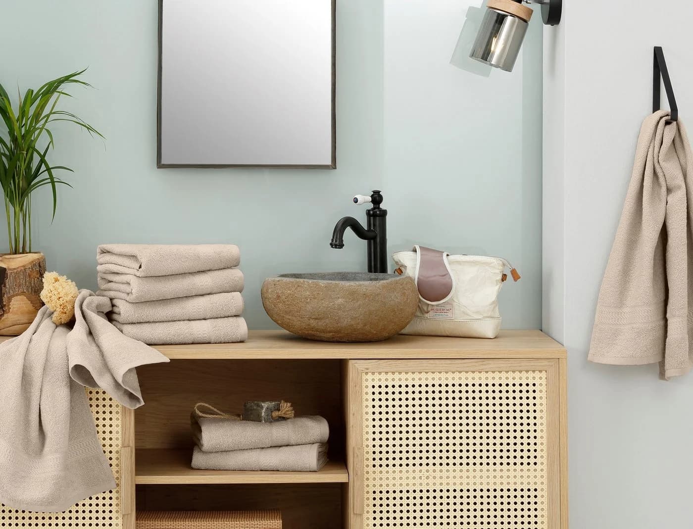 OTTO home Handtücher Juna 8-tlg. Set Beige Baumwolle mit Bordüre