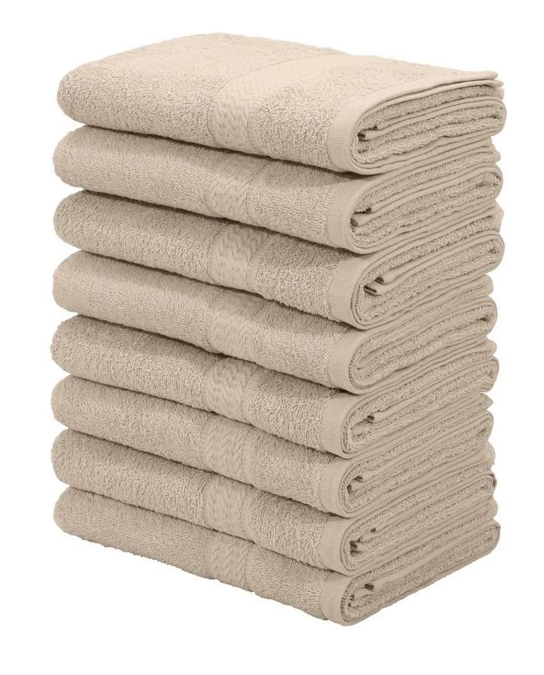OTTO home Handtücher Juna 8-tlg. Set Beige Baumwolle mit Bordüre - Bild 2