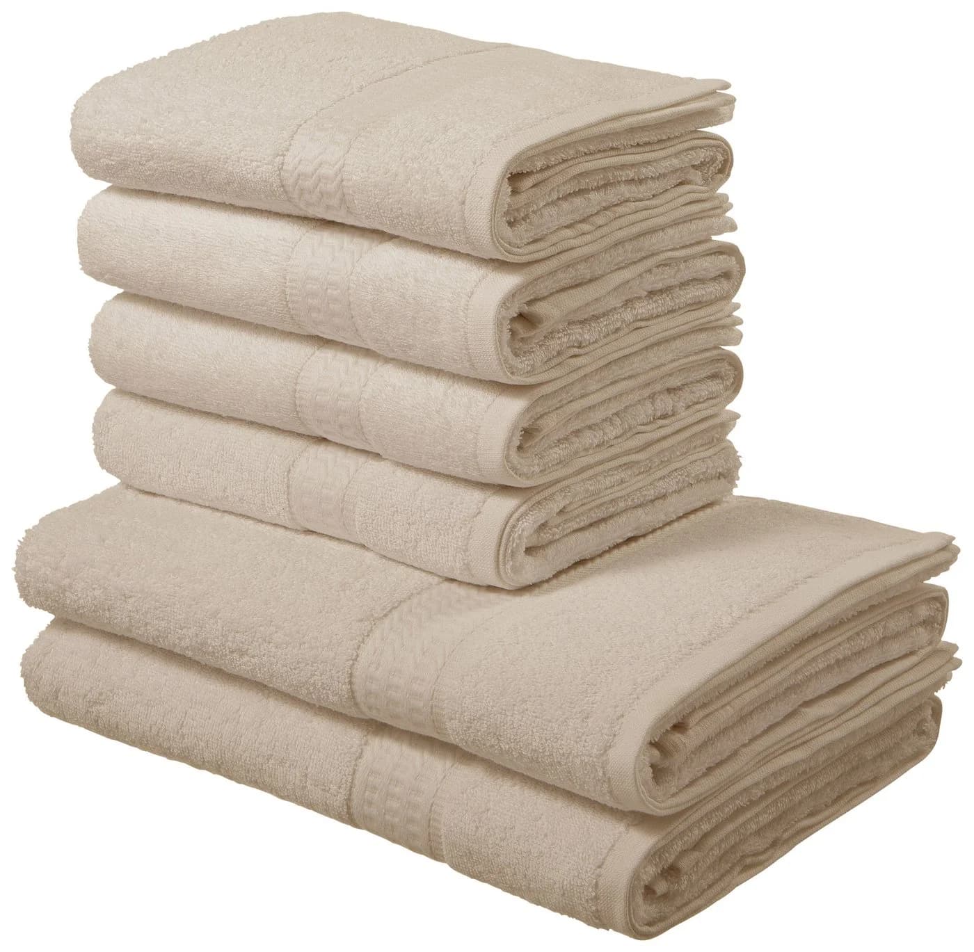 OTTO HOME Handtuch Set Juna 6-tlg. Creme Walkfrottee - Bild 2