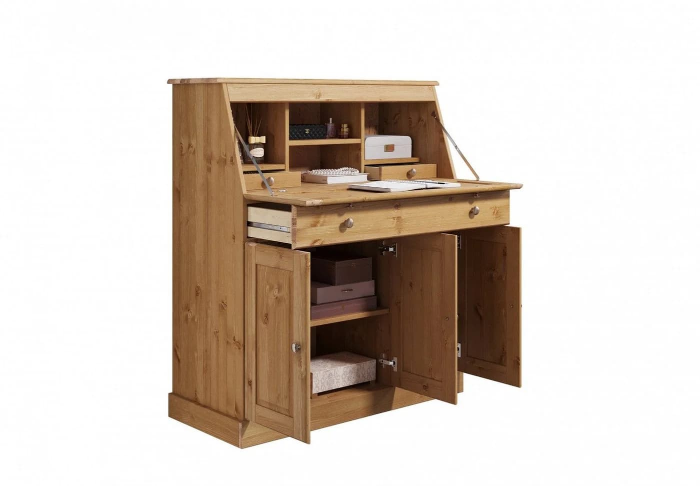 OTTO HOME Rossi Sekretär Massivholz Kiefer Beige Landhaus - Bild 5