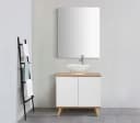 WELLTIME Badspiegel Lund Silber Rechteckig MDF Spiegelglas Bild 1