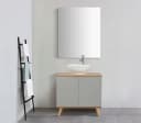 WELLTIME Badspiegel Lund Silber Rechteckig MDF Spiegelglas Bild 4