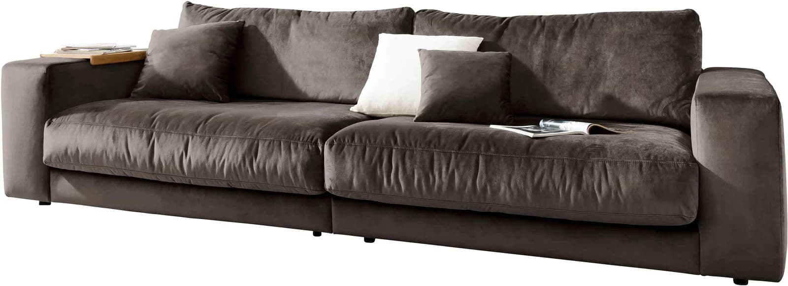 Big-Sofa 3C CANDY Enisa II Grau Polyester Samtoptik