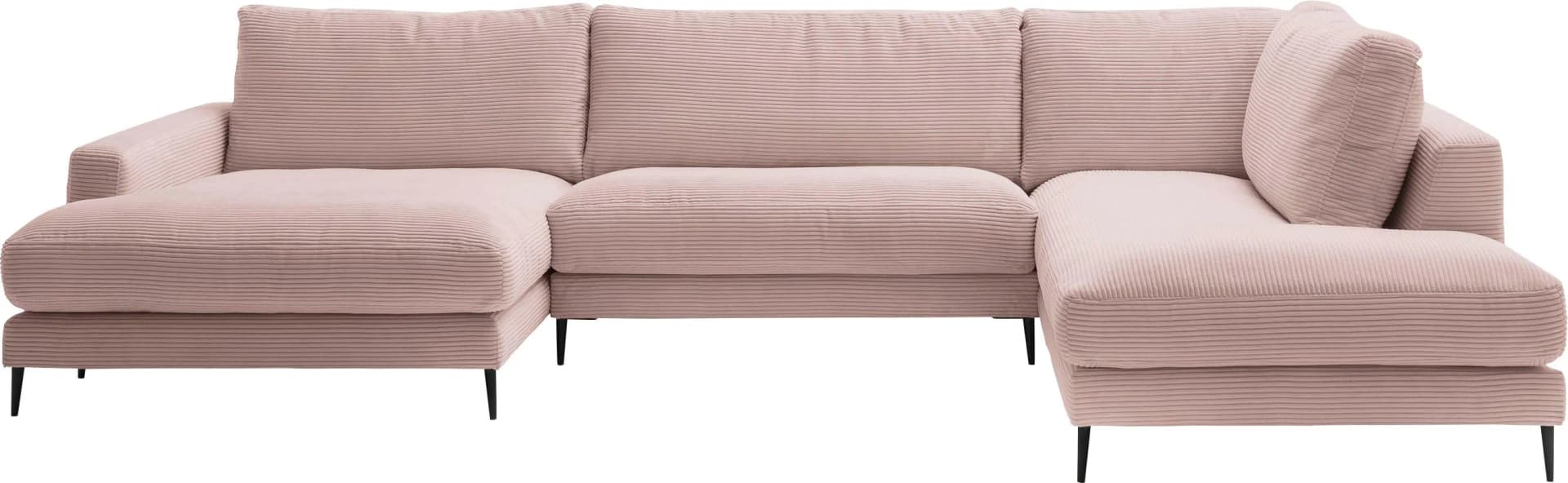 Home Affaire Downtown XXL Wohnlandschaft Rosa Cord U-Form