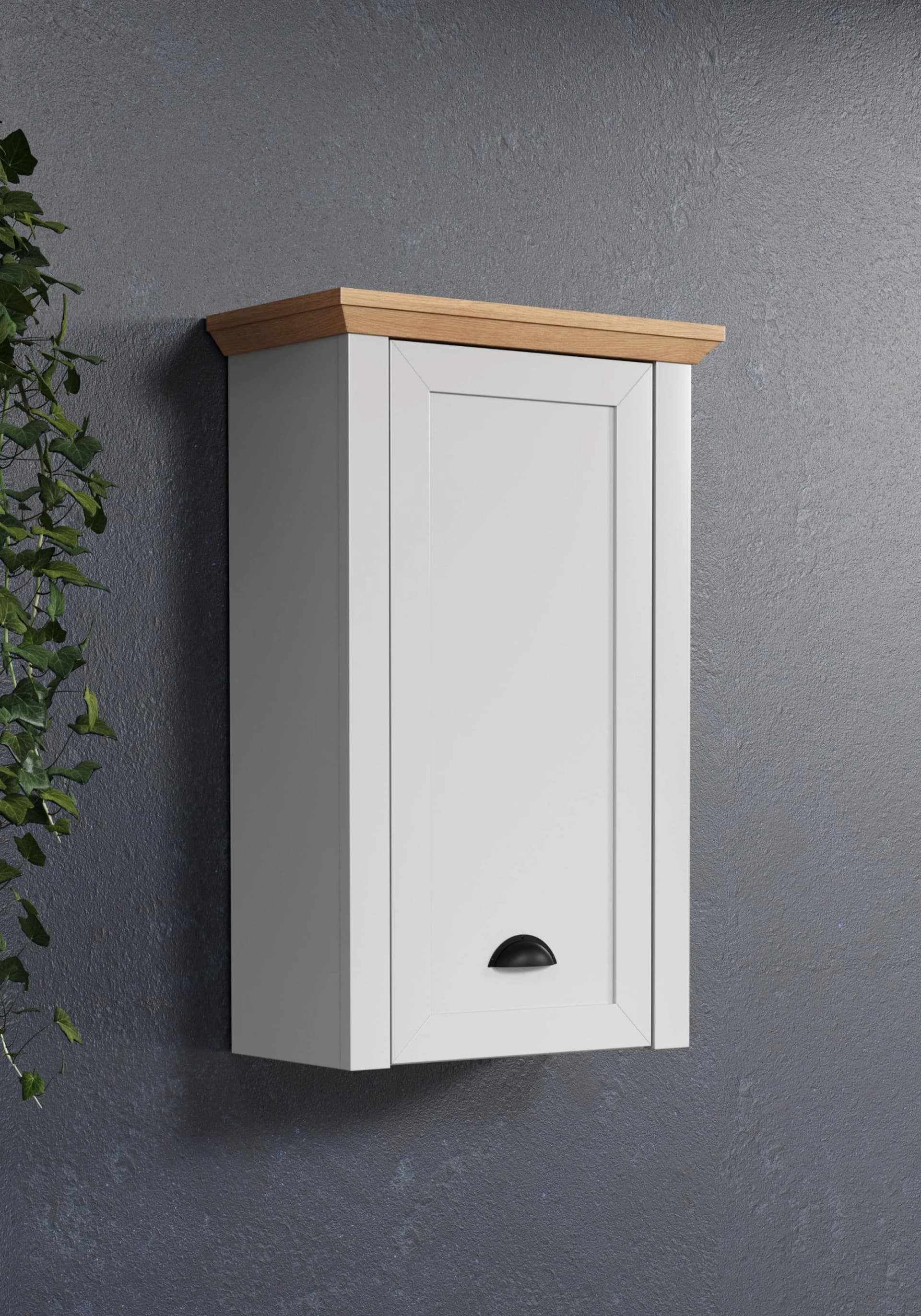 Home Affaire Hängeschrank Grau Landhaus-Look mit Muschelgriff