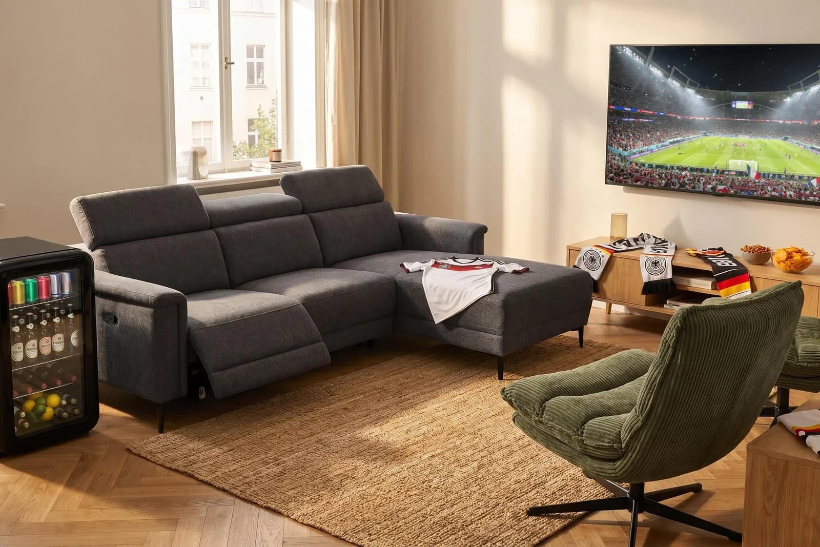 OTTO HOME Ecksofa LUND L-Form Relaxfunktion Anthrazit