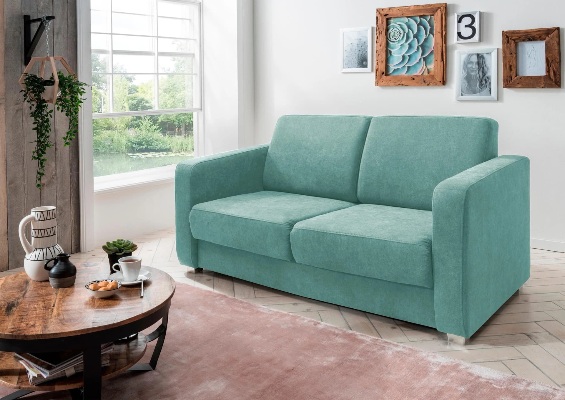 HOME AFFAIRE Schlafsofa Mia mit 2 Einzelauszügen Mint